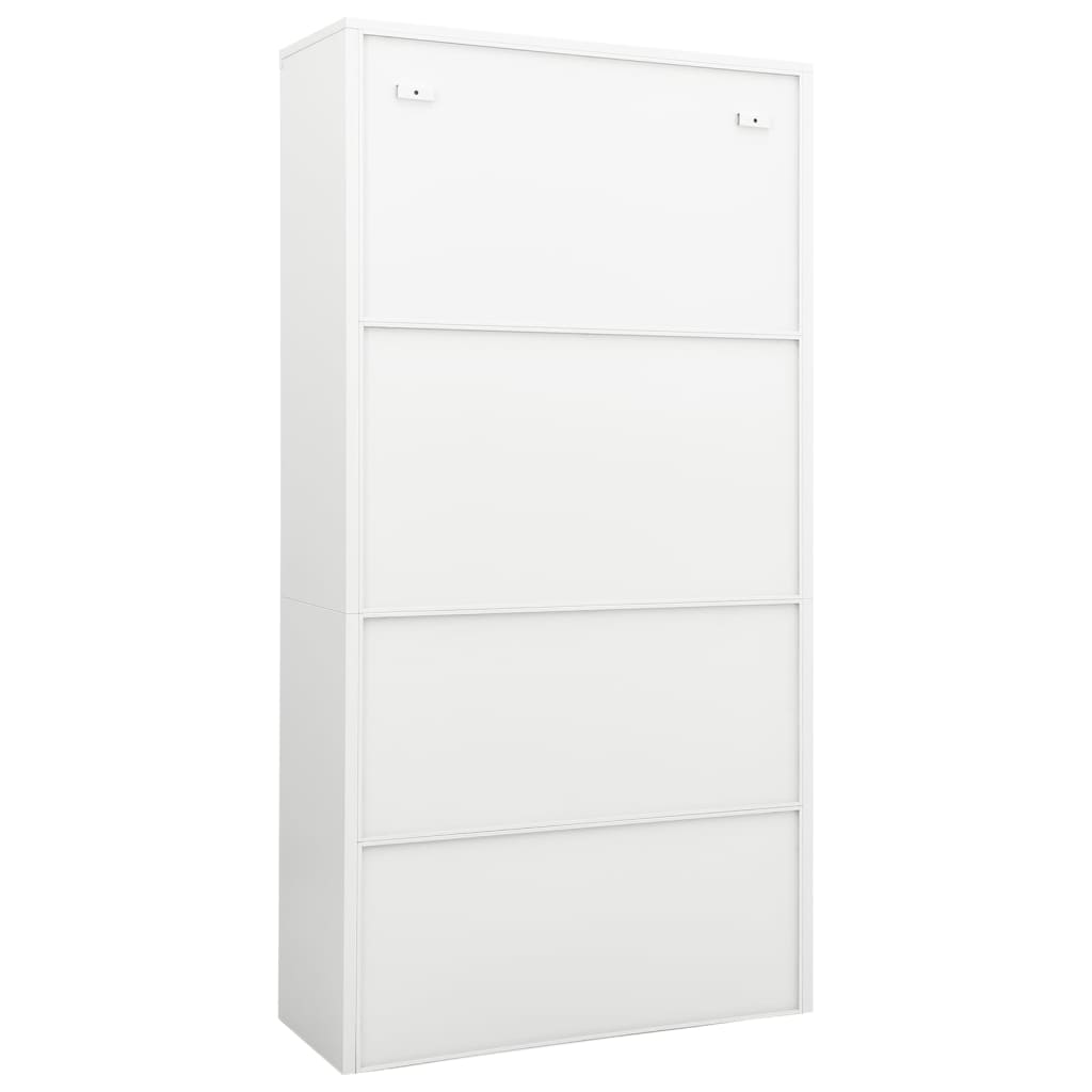 Kantoorkast 90x40x180 cm staal wit
