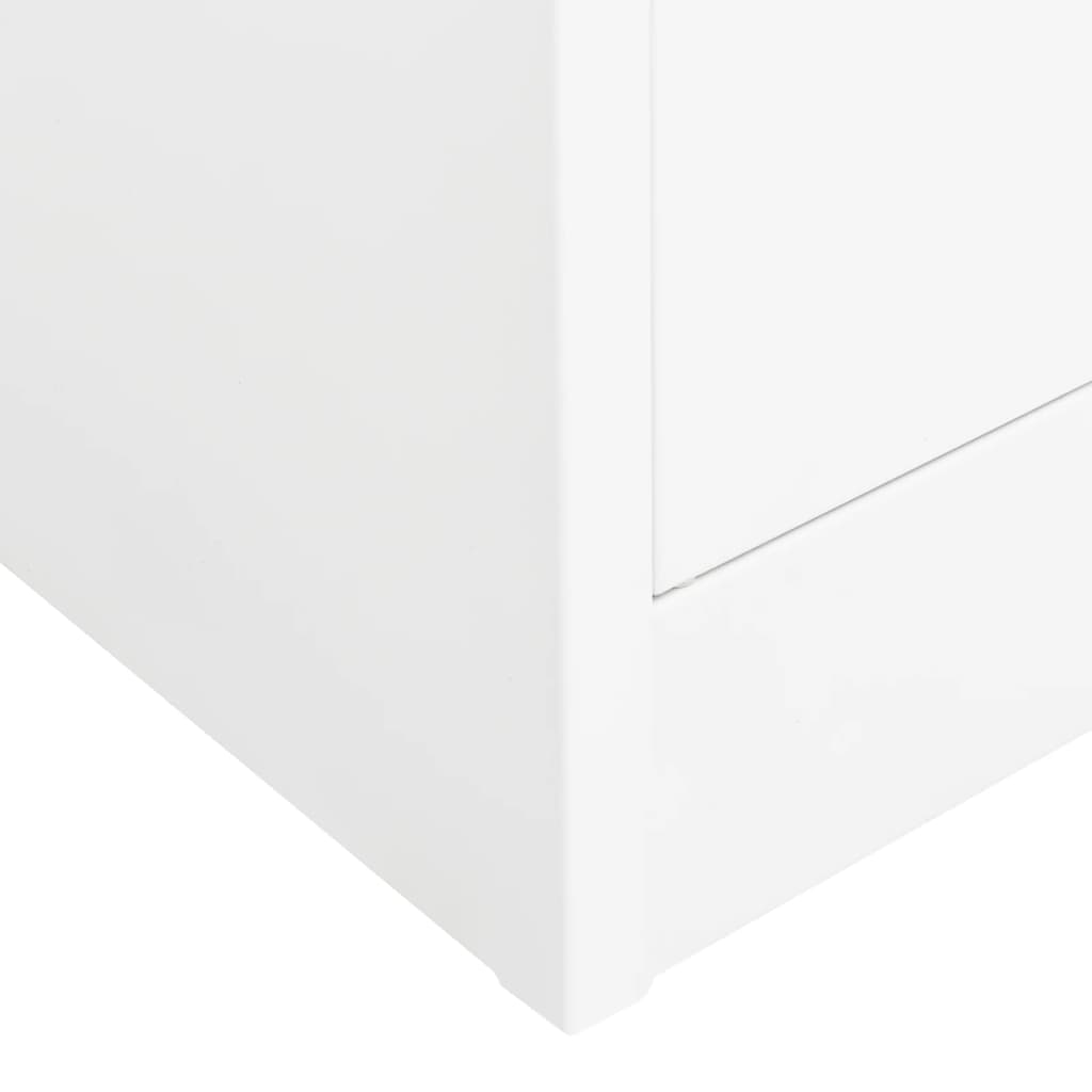 Kantoorkast 90x40x180 cm staal wit