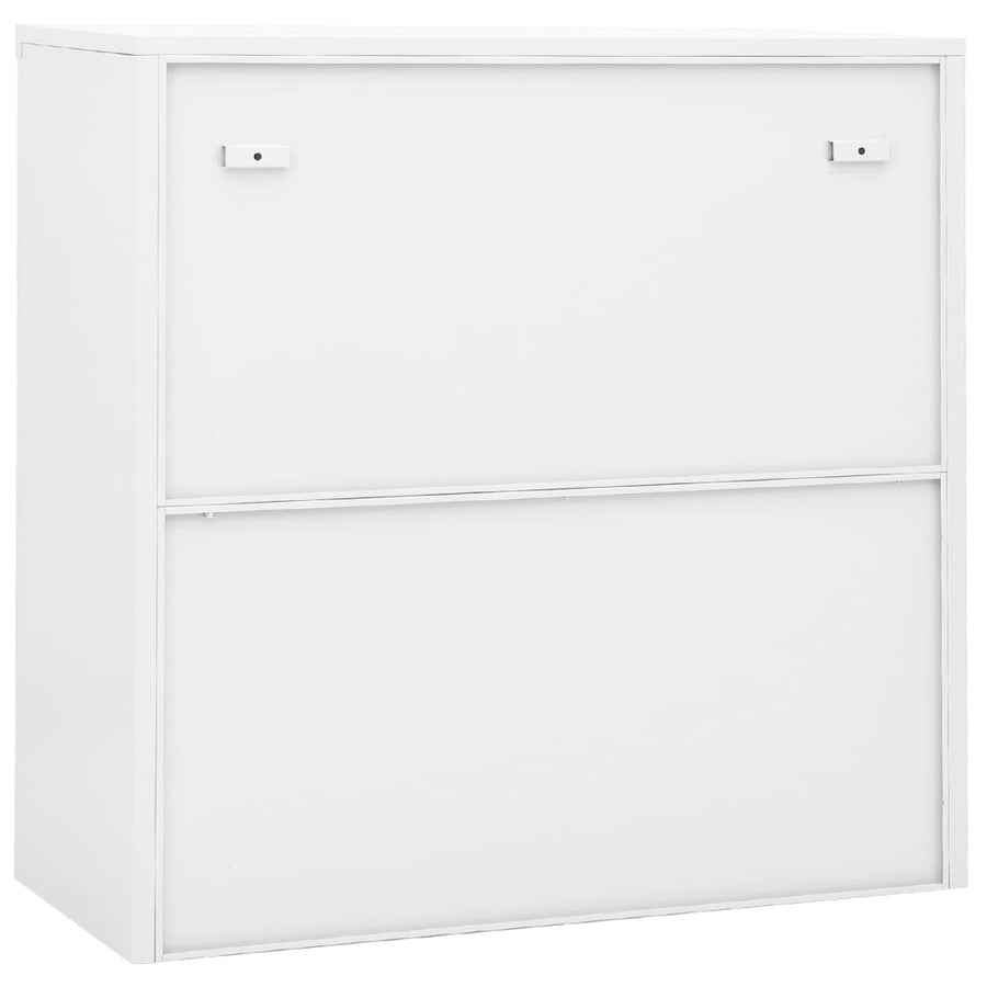 Kantoorkast Met Schuifdeuren 90X40X90 Cm Staal Wit Zonder plantenbak