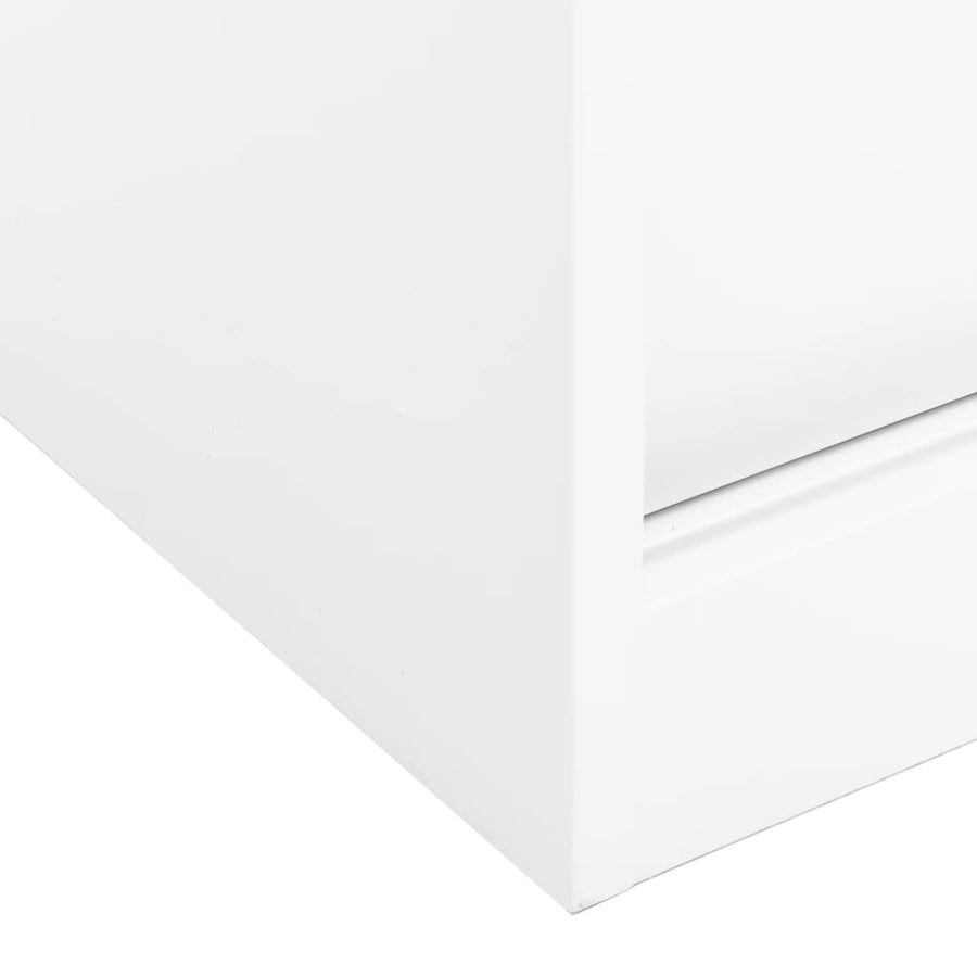 Kantoorkast Met Schuifdeuren 90X40X90 Cm Staal Wit Zonder plantenbak
