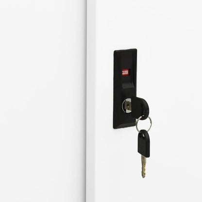 Kantoorkast Met Schuifdeuren 90X40X90 Cm Staal Wit Zonder plantenbak