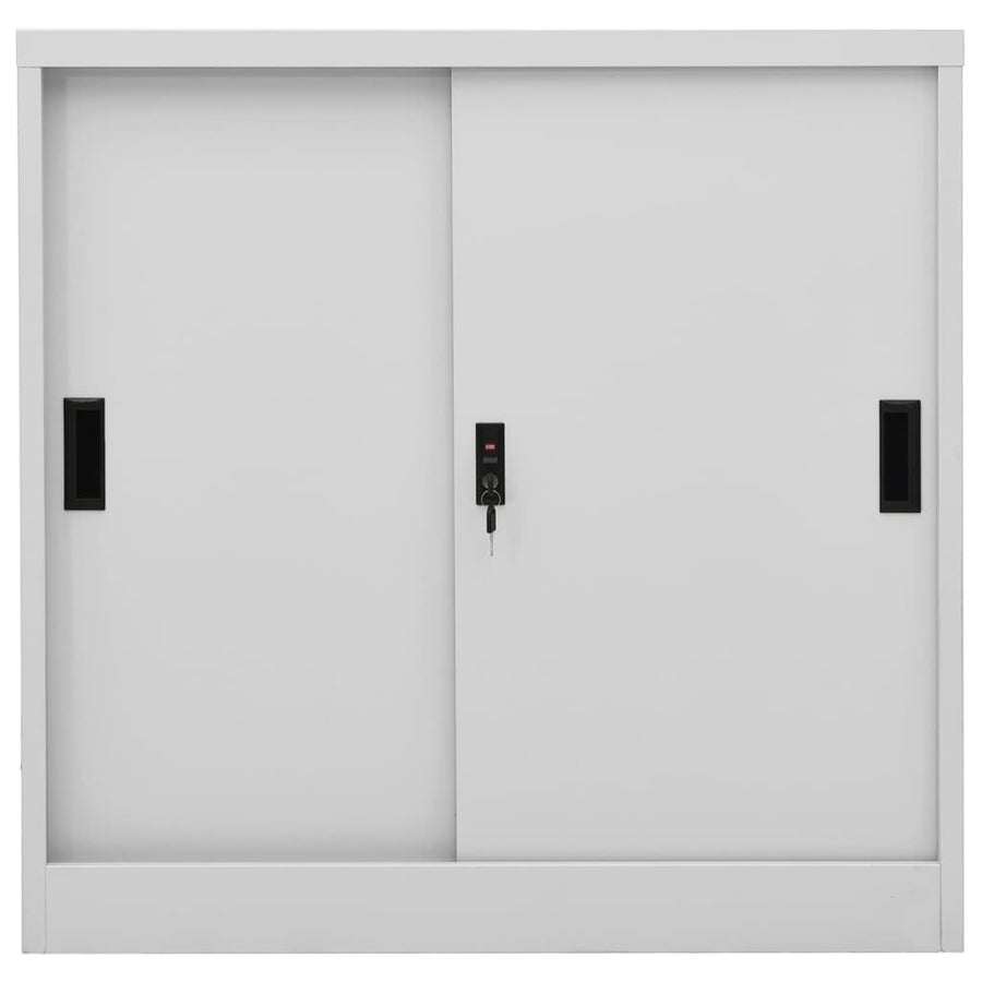 Kantoorkast Met Schuifdeuren 90X40X90 Cm Staal Lichtgrijs Zonder plantenbak
