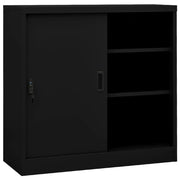 Kantoorkast 90x40x90 cm staal zwart met slot