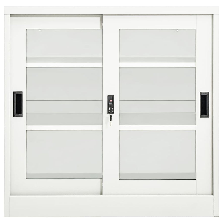 Roldeurkast 90X40X90 Cm Staal Wit Zonder plantenbak