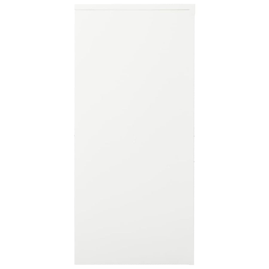 Roldeurkast 90X40X90 Cm Staal Wit Zonder plantenbak