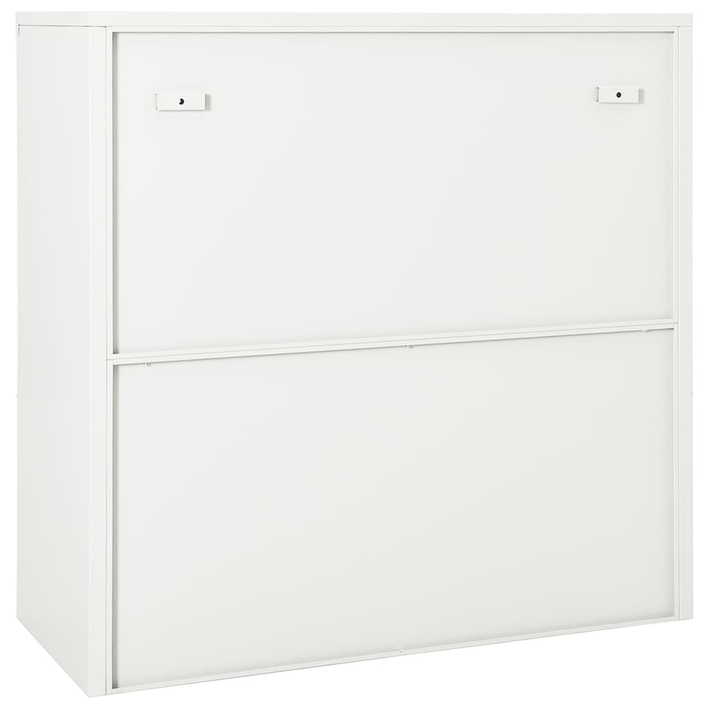 Roldeurkast 90X40X90 Cm Staal Wit Zonder plantenbak