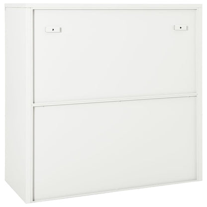 Roldeurkast 90X40X90 Cm Staal Wit Zonder plantenbak