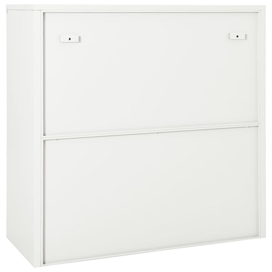 Roldeurkast 90X40X90 Cm Staal Wit Zonder plantenbak