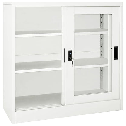 Roldeurkast 90X40X90 Cm Staal Wit Zonder plantenbak
