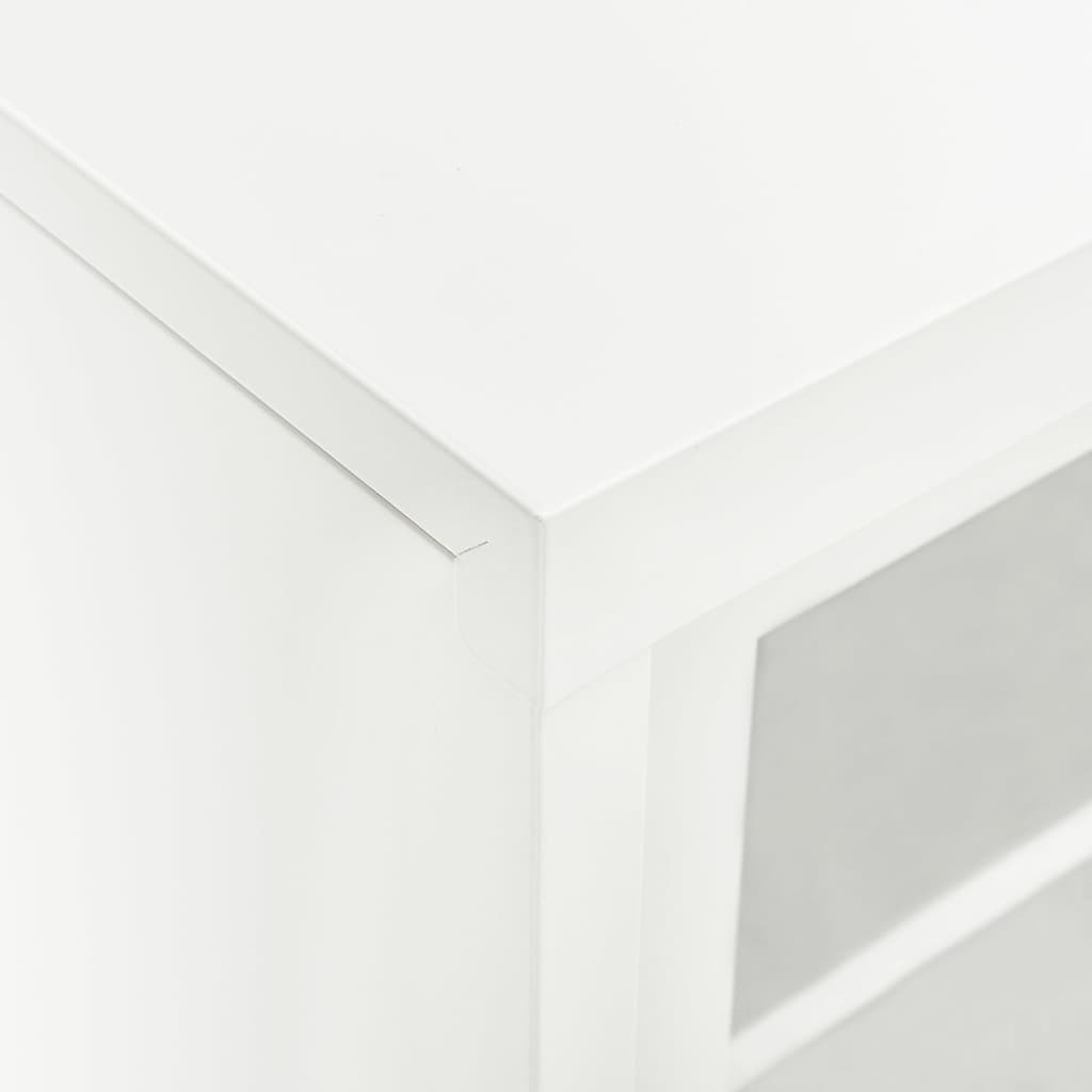 Roldeurkast 90X40X90 Cm Staal Wit Zonder plantenbak