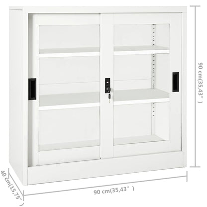 Roldeurkast 90X40X90 Cm Staal Wit Zonder plantenbak