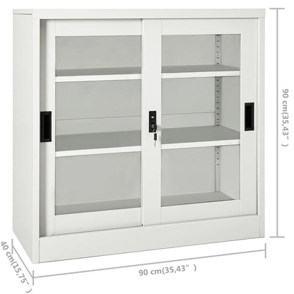 Roldeurkast 90X40X90 Cm Staal Lichtgrijs Zonder plantenbak