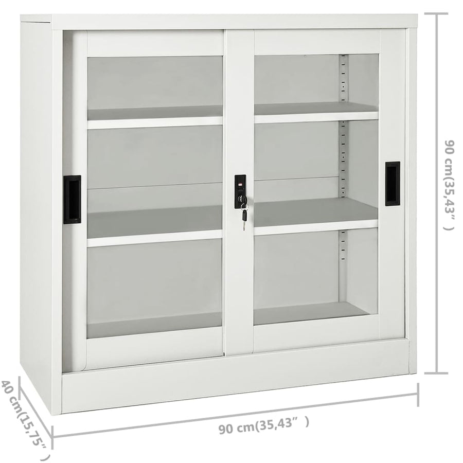 Roldeurkast 90X40X90 Cm Staal Lichtgrijs Zonder plantenbak