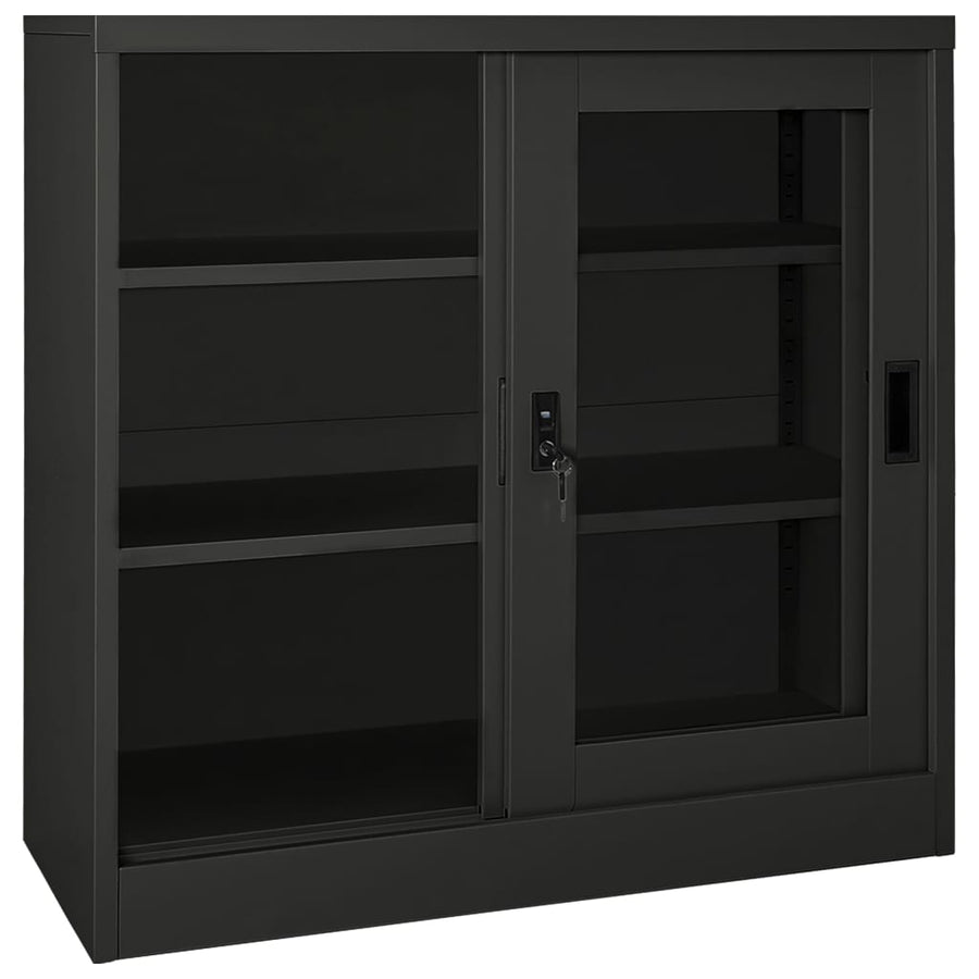Roldeurkast 90X40X90 Cm Staal Kleurig Antraciet Zonder plantenbak