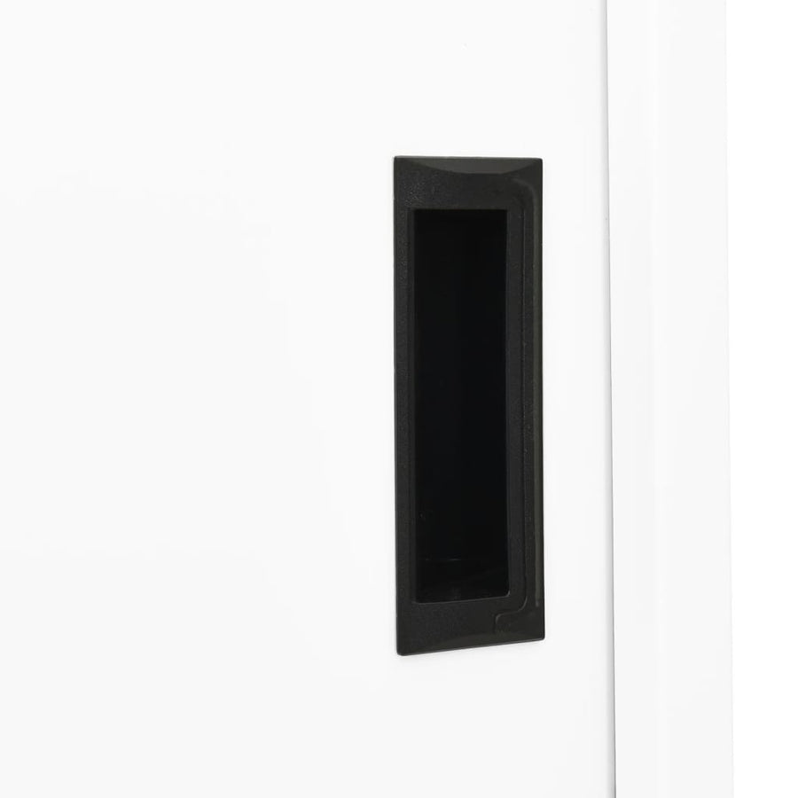 Kantoorkast Met Schuifdeuren 90X40X80 Cm Staal Wit
