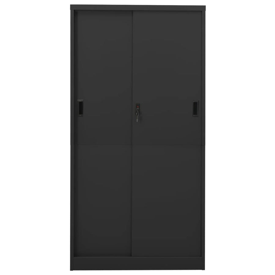 Kantoorkast Met Schuifdeuren 90X40X80 Cm Staal Kleur Antraciet