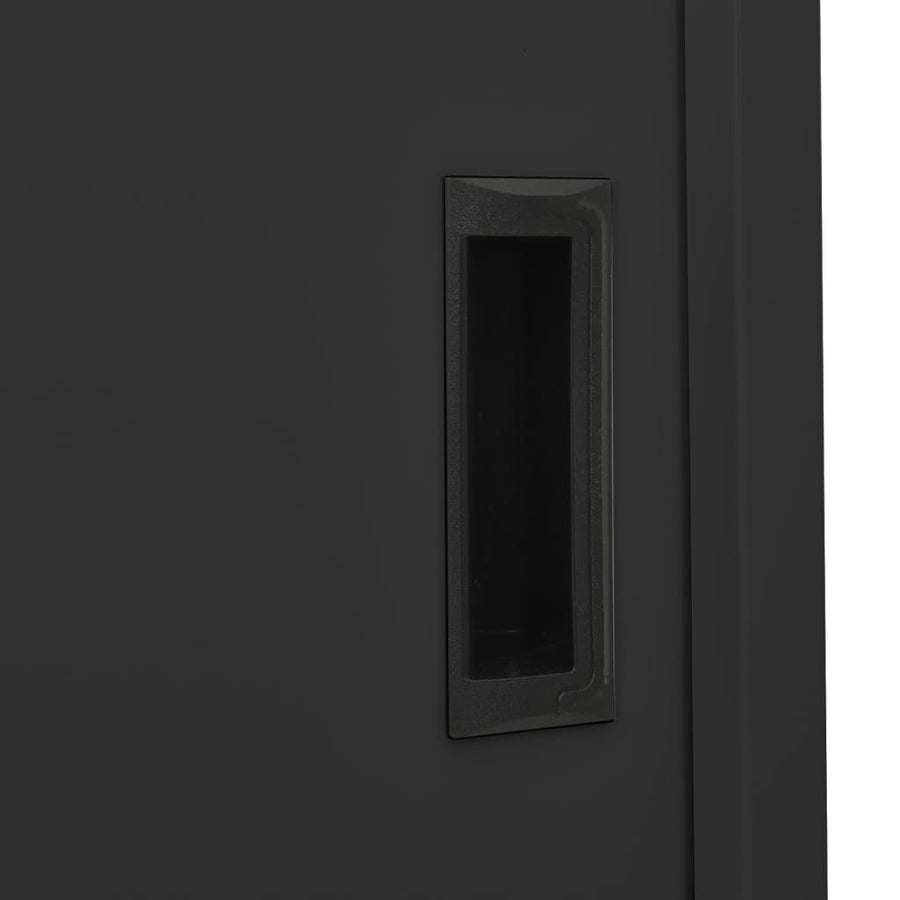 Kantoorkast Met Schuifdeuren 90X40X80 Cm Staal Kleur Antraciet
