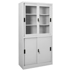 Office cabinet with sliding doors 90x40x180 cm steel light grey