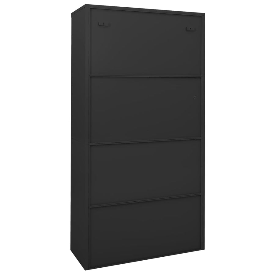 Kantoorkast Met Schuifdeuren 90X40X80 Cm Staal Kleur Antraciet