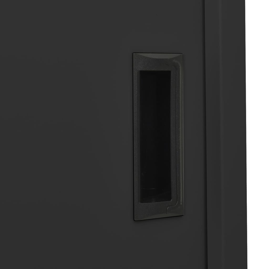Kantoorkast Met Schuifdeuren 90X40X80 Cm Staal Kleur Antraciet