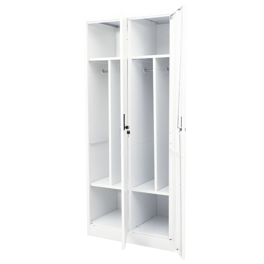 Kledingkast 80X50X80 Cm Staal Wit