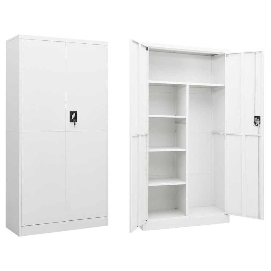 Lockerkast 90x40x180 cm staal wit Wit