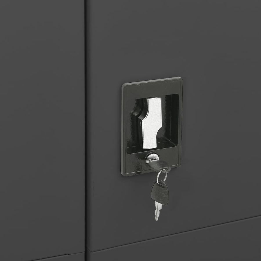 Lockerkast 90x40x180 cm staal antracietkleurig Antraciet