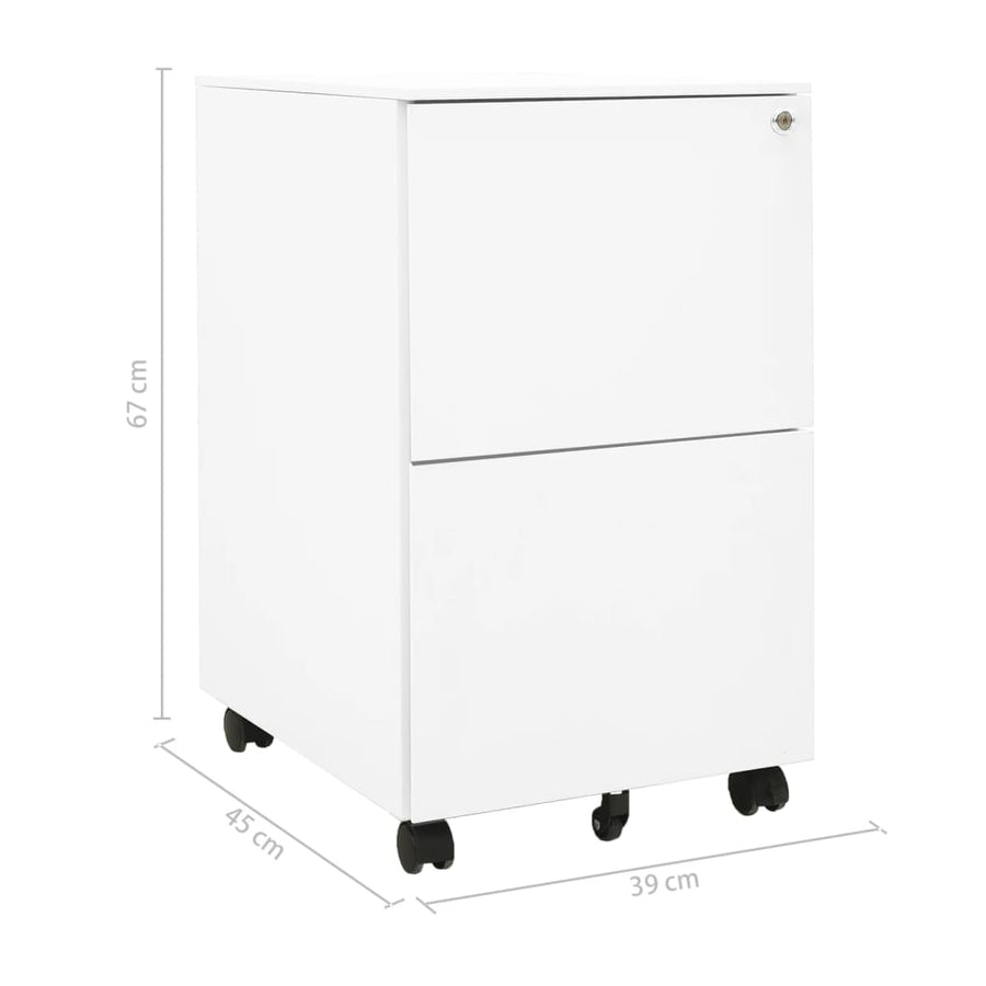 Ladeblok Verrijdbaar 39X45X67 Cm Staal Wit