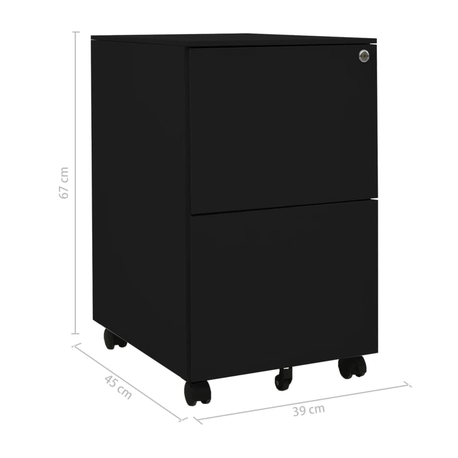 Ladeblok Verrijdbaar 39X45X67 Cm Staal Zwart