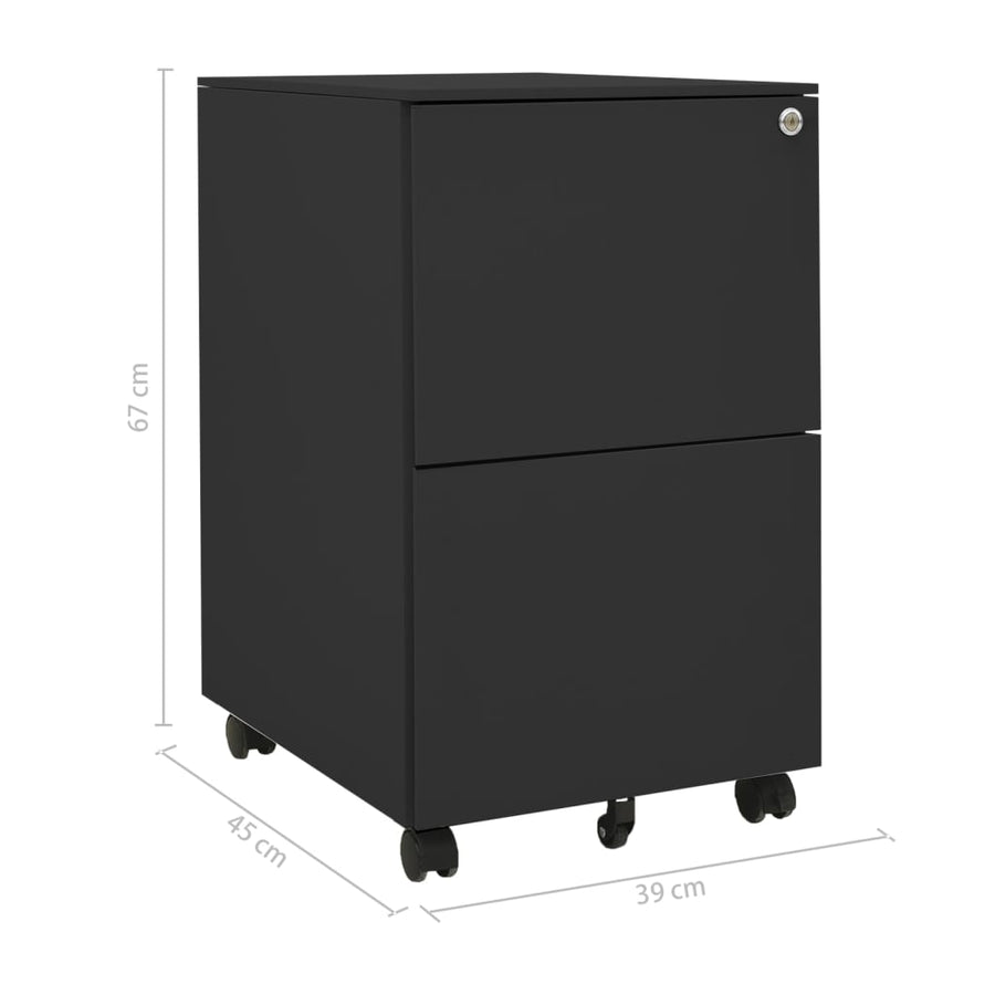 Ladeblok Verrijdbaar 39X45X67 Cm Staal Kleurig Antraciet