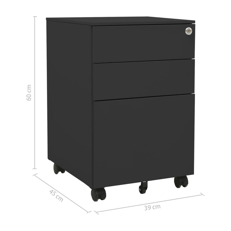 Ladeblok Verrijdbaar 39X45X60 Cm Staal Kleurig Antraciet