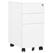 Ladeblok verrijdbaar 39x45x59 cm staal wit met slot