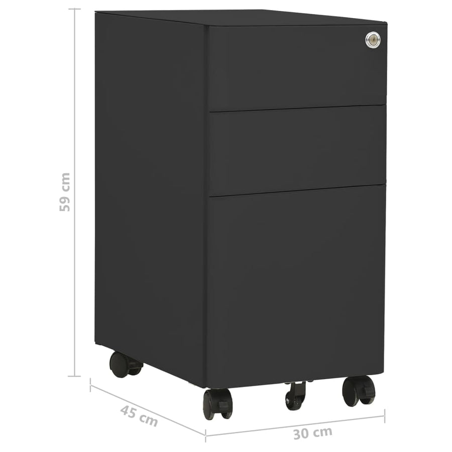 Ladeblok Verrijdbaar 30X45X59 Cm Staal Kleurig Antraciet