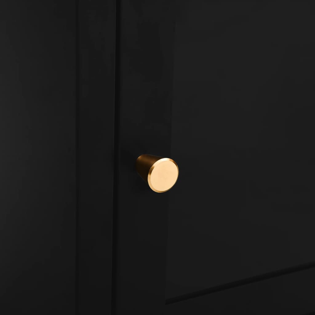 Nachtkastje 40X30X54,5 Cm Staal En Glas 1 Zwart