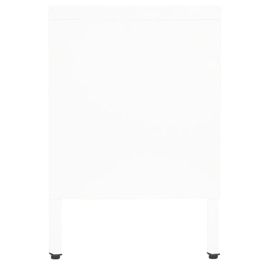Tv-Meubel 90X30X44 Cm Staal En Glas Wit