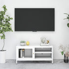TV cabinet 90x30x44 cm steel and glass white