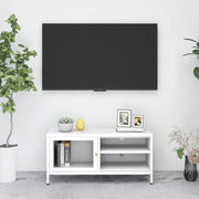 Tv-meubel 90x30x44 cm staal glas wit
