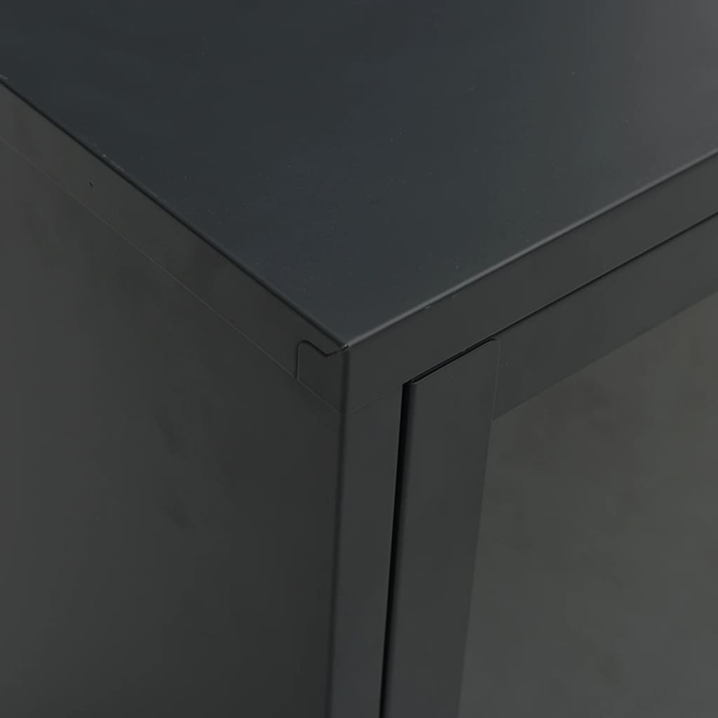 Tv-Meubel 105X35X52 Cm Staal En Glas Zwart