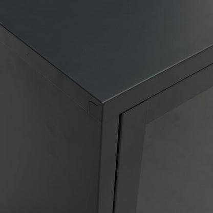 Tv-Meubel 105X35X52 Cm Staal En Glas Zwart