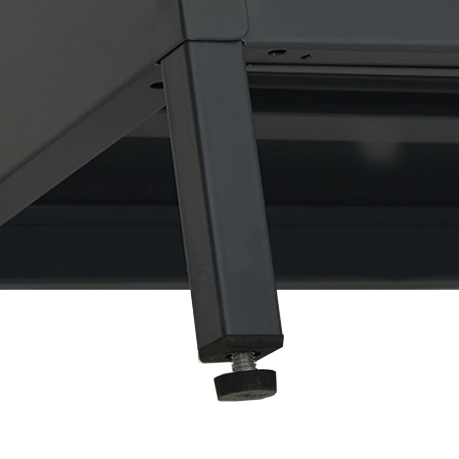 Tv-Meubel 105X35X52 Cm Staal En Glas Zwart