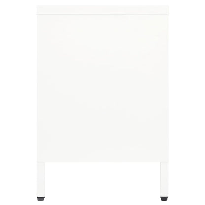Tv-Meubel 05X35X52 Cm Staal En Glas Wit