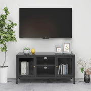 Tv-meubel 105x35x52 cm staal glas antraciet