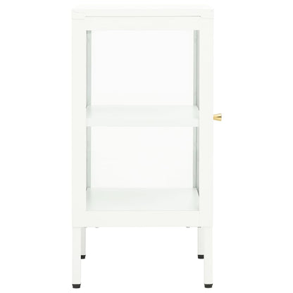 Dressoir 38X35X70 Cm Metaal En Glas Wit