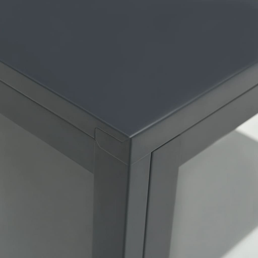 Dressoir 38X35X70 Cm Staal En Glas Kleurig Antraciet