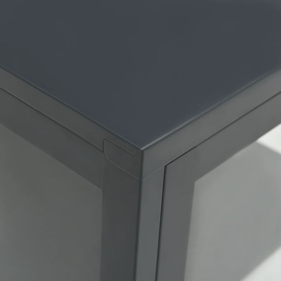 Dressoir 38X35X70 Cm Staal En Glas Kleurig Antraciet