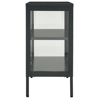 Dressoir 70X35X70 Cm Staal En Glas Kleurig Antraciet