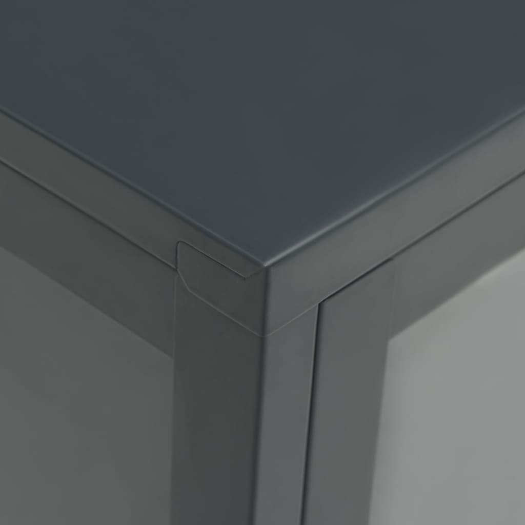Dressoir 75X35X05 Cm Staal En Glas Kleurig Antraciet