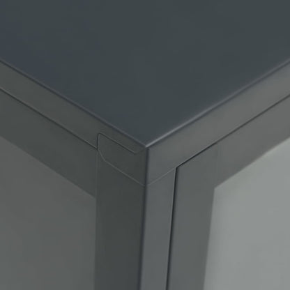 Dressoir 75X35X05 Cm Staal En Glas Kleurig Antraciet