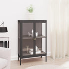 Sideboard 75x35x105 cm steel and glass anthracite