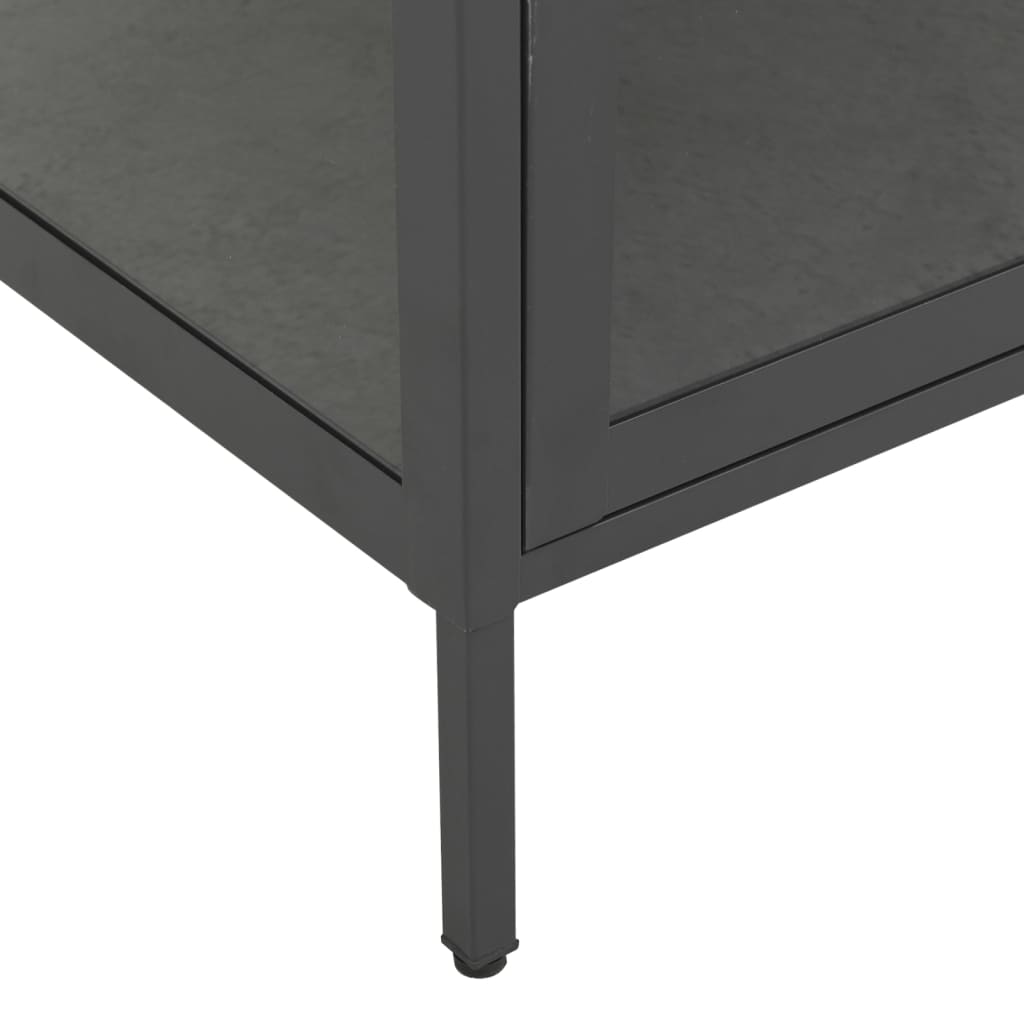Vitrinekast 90X40X80 Cm Staal En Gehard Glas Kleurig Antraciet